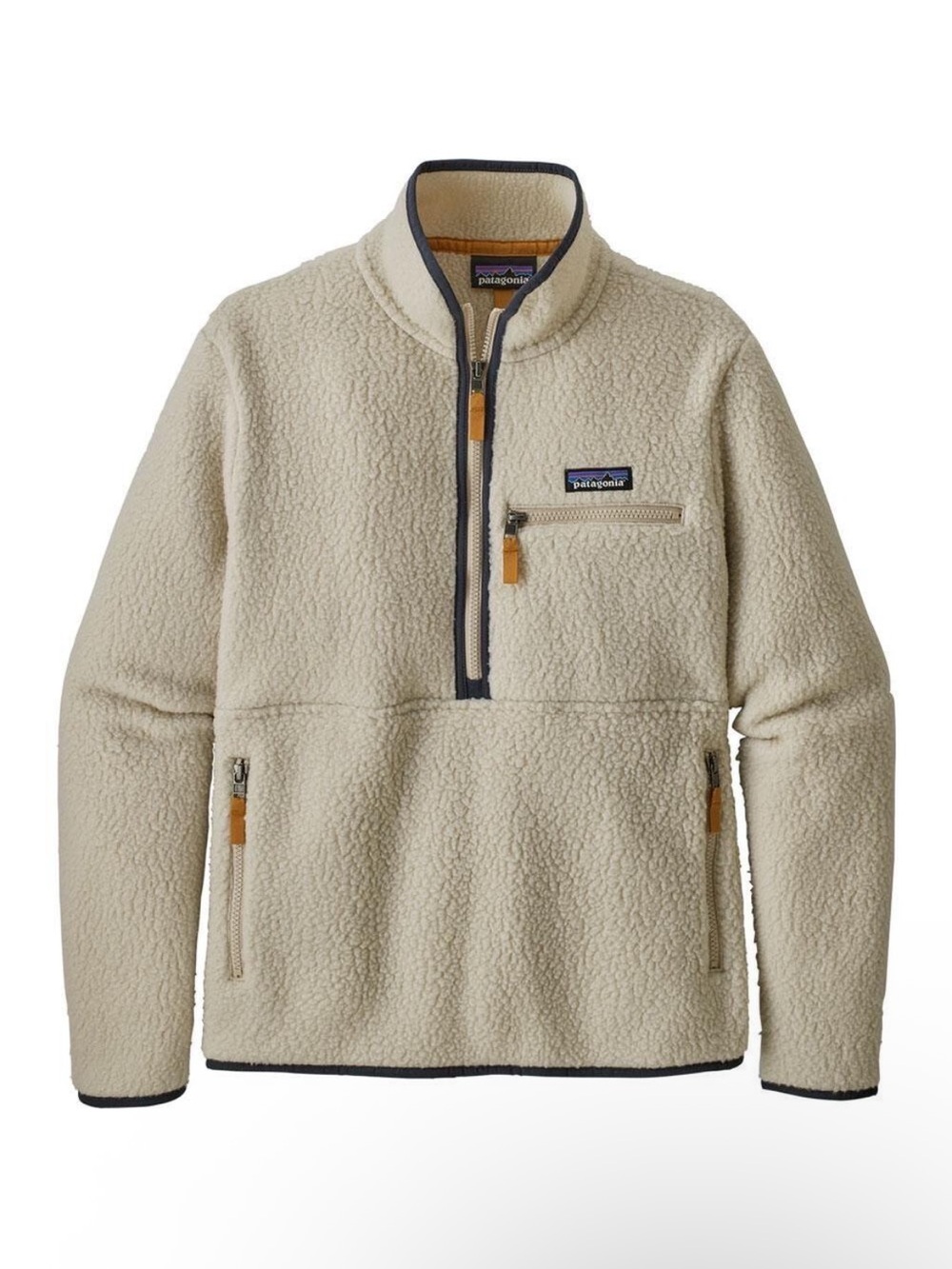 Patagonia Women's Retro Pile Fleece Marsupial Half Zip Front Medium Pelican